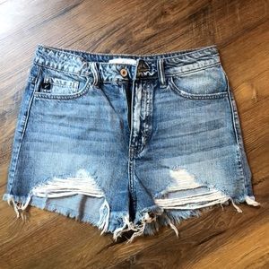 KanCan high waisted distressed jean shorts